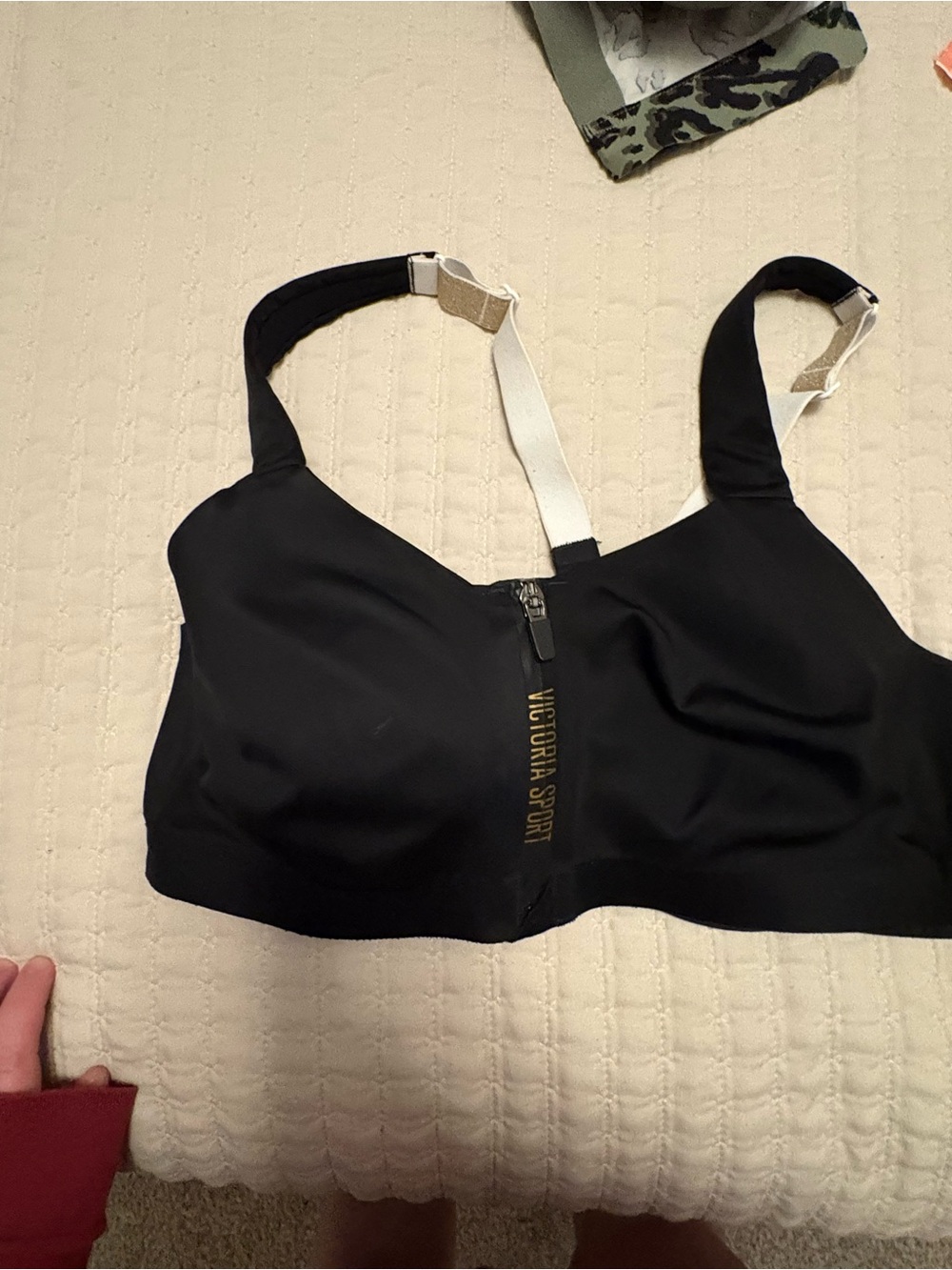 Victoria’s Secret Black Front-Zip Sports Bra